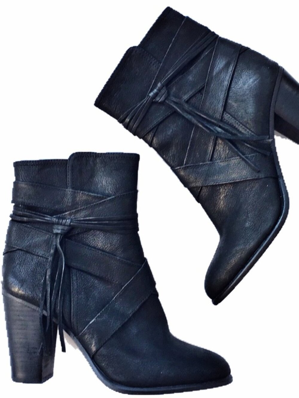 Vince Camuto "Ferrah" heeled tassel boots Black 8.5